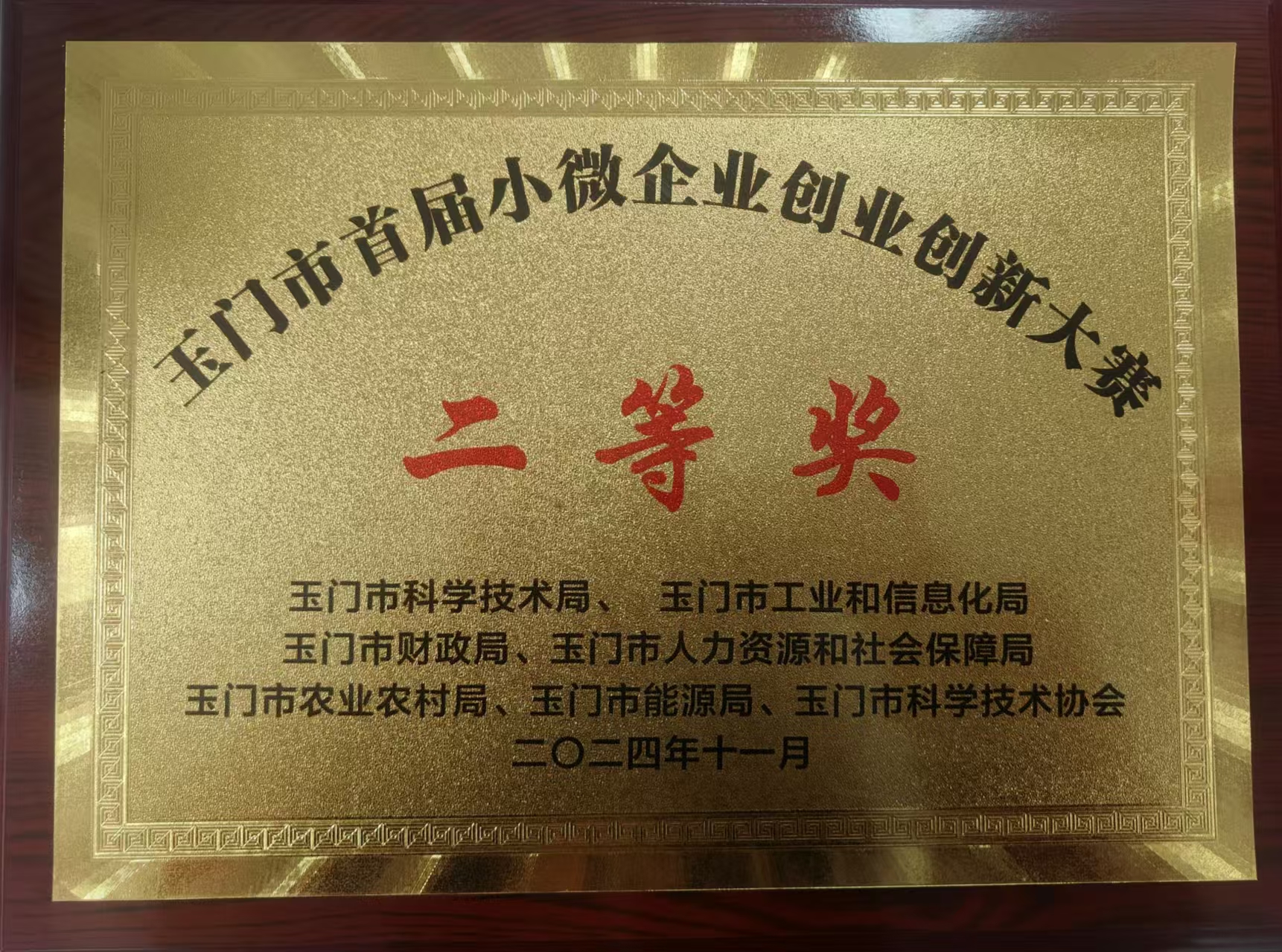 甘肅普羅生物科技有限公司在玉門市首屆小微企業創業創新大賽中榮獲二等獎